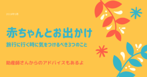 赤ちゃんとお出かけー旅行する時に気をつけるべき３つのこと